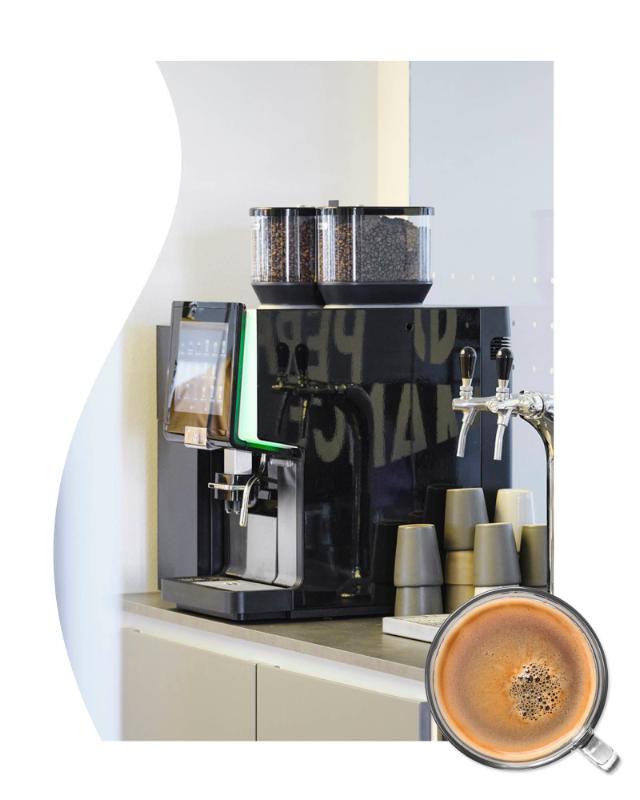 Billede af kaffemaskine på et bord