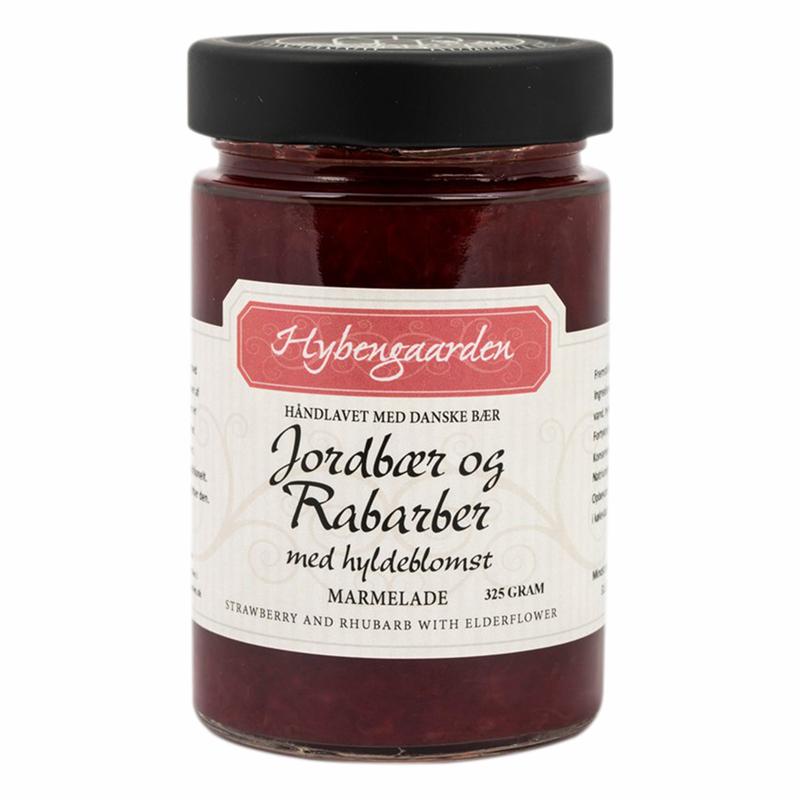 Hybengaarden Jordbær, Rabarber, Hyldeblomstmarmelade