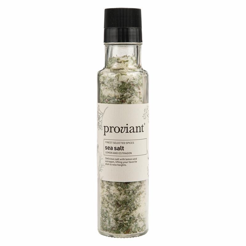 Proviant Havsalt med Citron og Estragon i kværn 