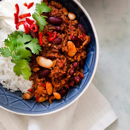 Chili con carne med kaffe