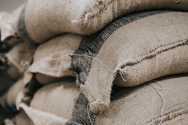 coffee sacks filled with coffee beans