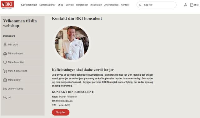 dashboard på BKI professionel hjemmeside
