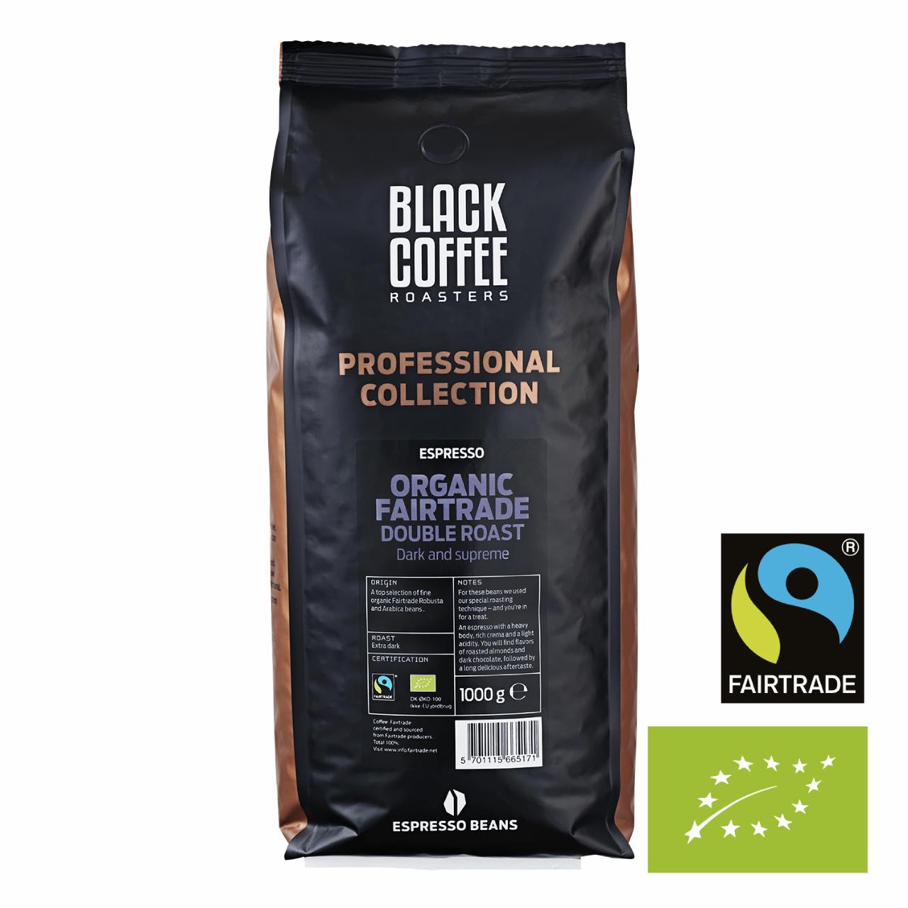Black Coffee Roasters Double Roast Organic Fairtrade Hele Bønner