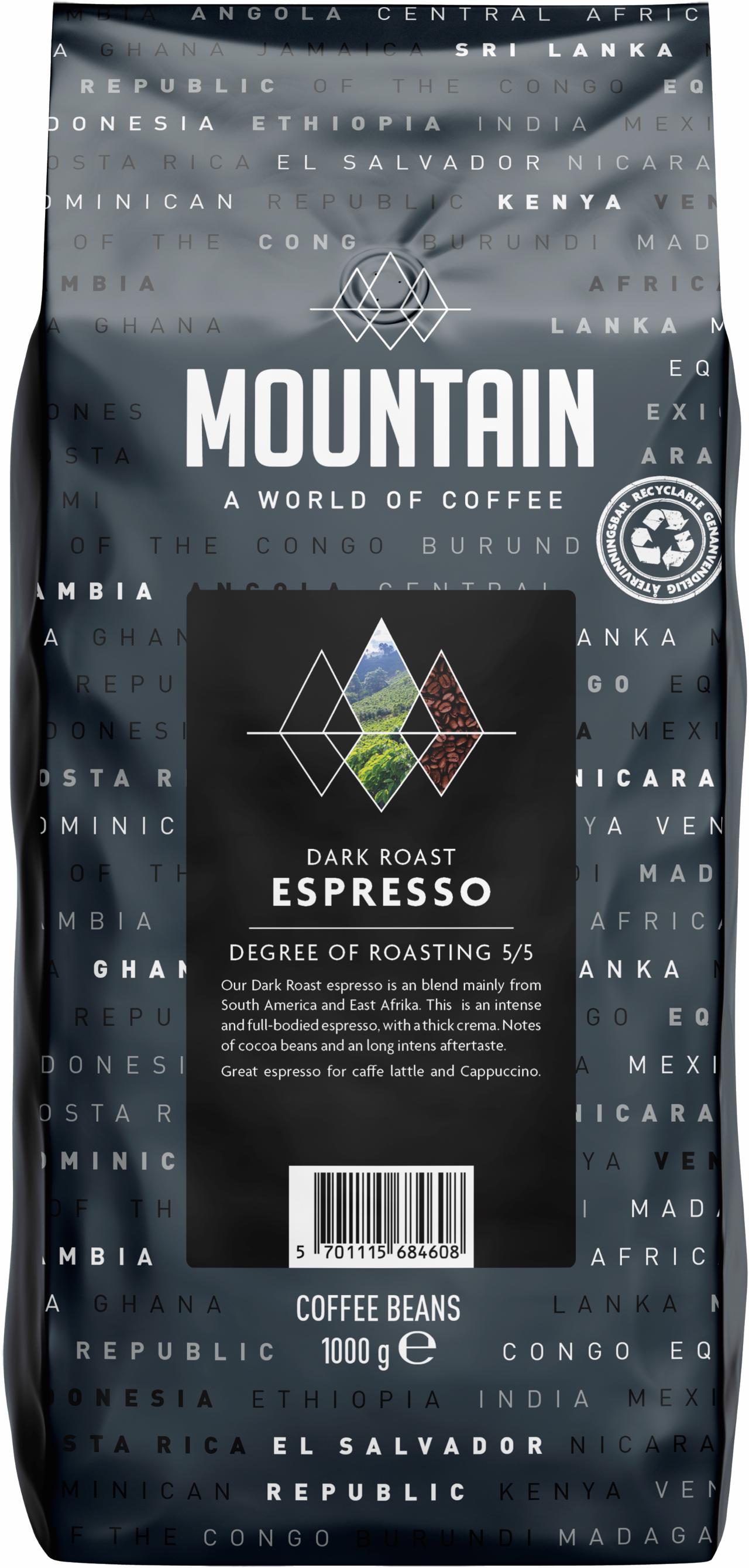 Mountain Espresso Dark Roast Hele Bønner
