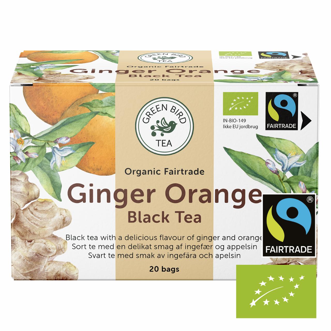 Green Bird Ginger Orange Black Tea Økologisk Fairtrade 
