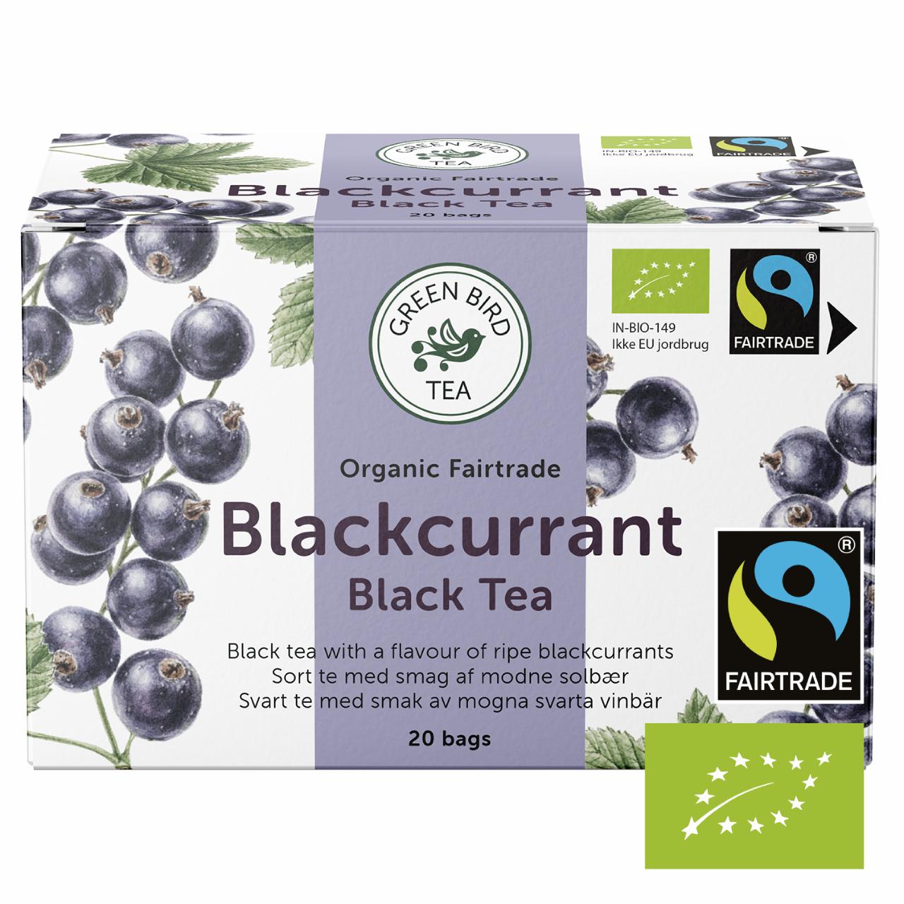 Green Bird Blackcurrant Black Tea Økologisk Fairtrade 